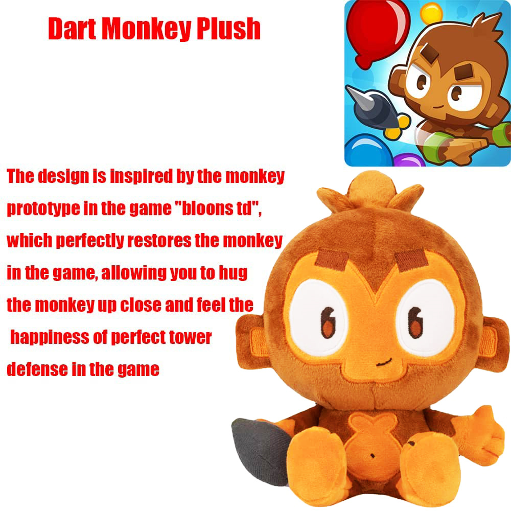 20cm Dart Monkey Soft Stuffed Plush Toy World of
