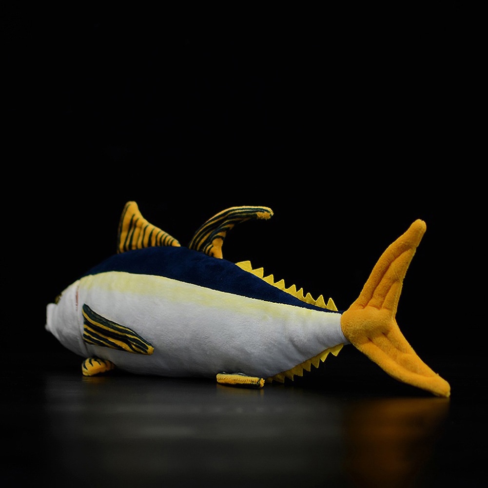Lifelike Yellowfin Tuna Stuffed Plush Toys Simulation Cute Thunnus albacores Ocean Animals Geography Model Soft Dolls Kids Gifts