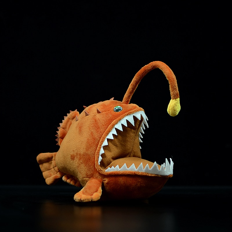 Original Soft Realistic Lantern Fish Plush Toy Simulation Monkfish Cute Lophiiformes Ocean Animal Doll Birthday Gift For Kids