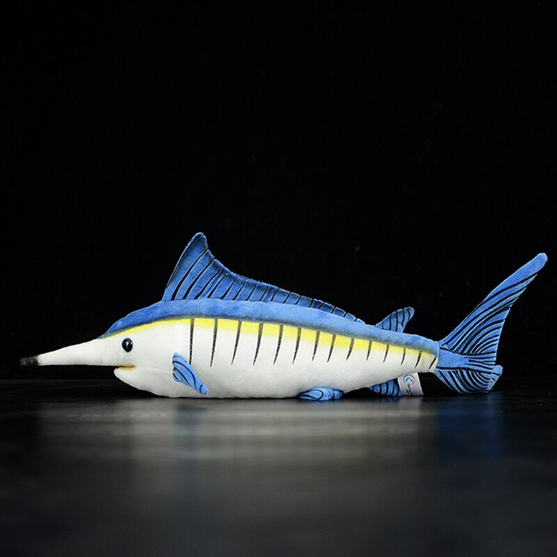 46cm Blue Marlin Makaira nigricans Lifelike Stuffed Plush Toy Real Life Soft Sea Animals Fish Simulation Dolls For Kids Gift
