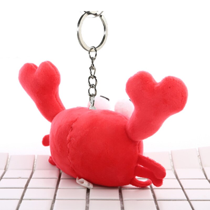 Simulation Red Crab Plush Toys Animal Suffed Doll Key Chain Ring Pendant Plush Toys