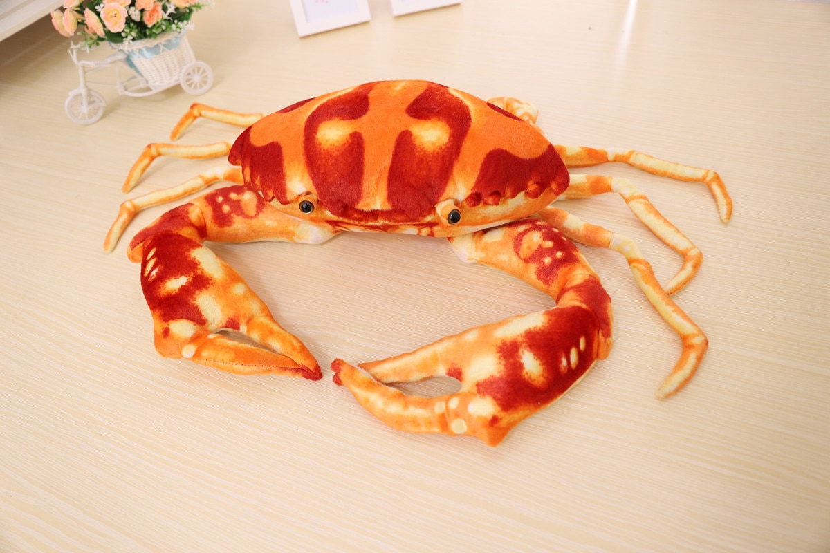 Lifelike Swimming Crab Stuffed Plush Doll Green/Brown/Orange Aquatic Ocean Sea Plush Animals Home Decorative Plushie 27-80cm