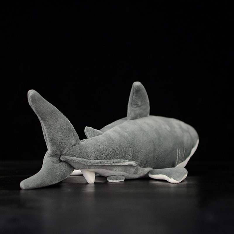 16" Lifelike Great White Shark Stuffed Toy Soft Shark Plush Toys Real Life Ocean Animal Toy Christmas Gifts For Kids