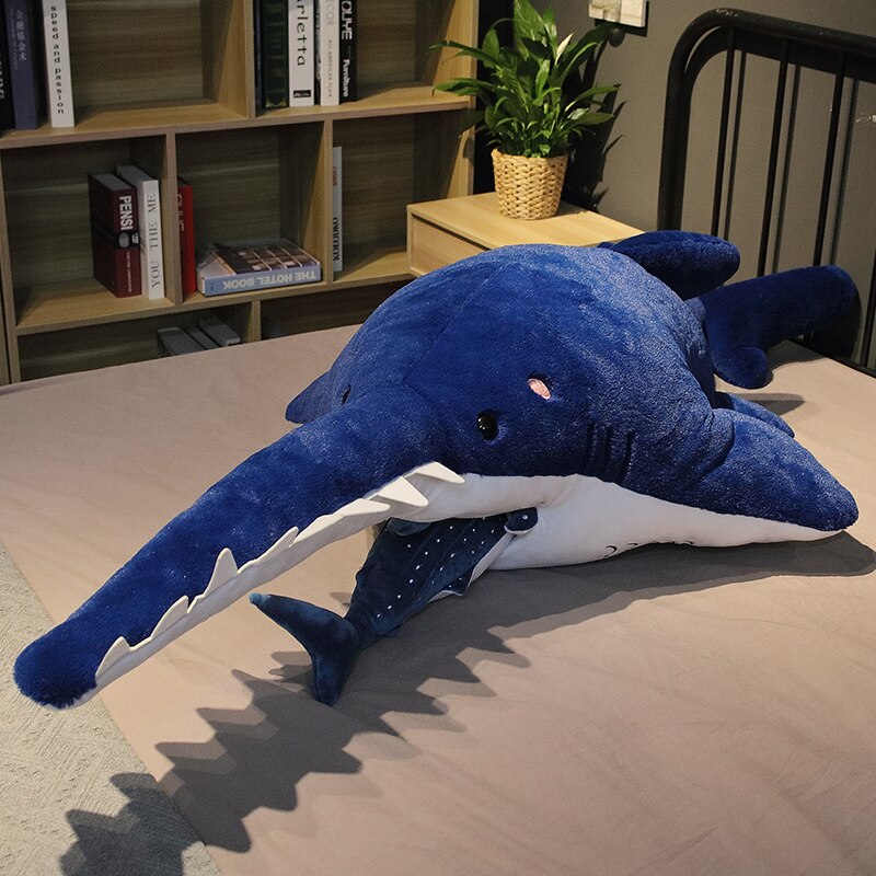 180cm Long Real Life Saw Sharks Plush Toy Extra Soft Lifelike Sea life Halberd Shark Stuffed Toys Gifts For Kids