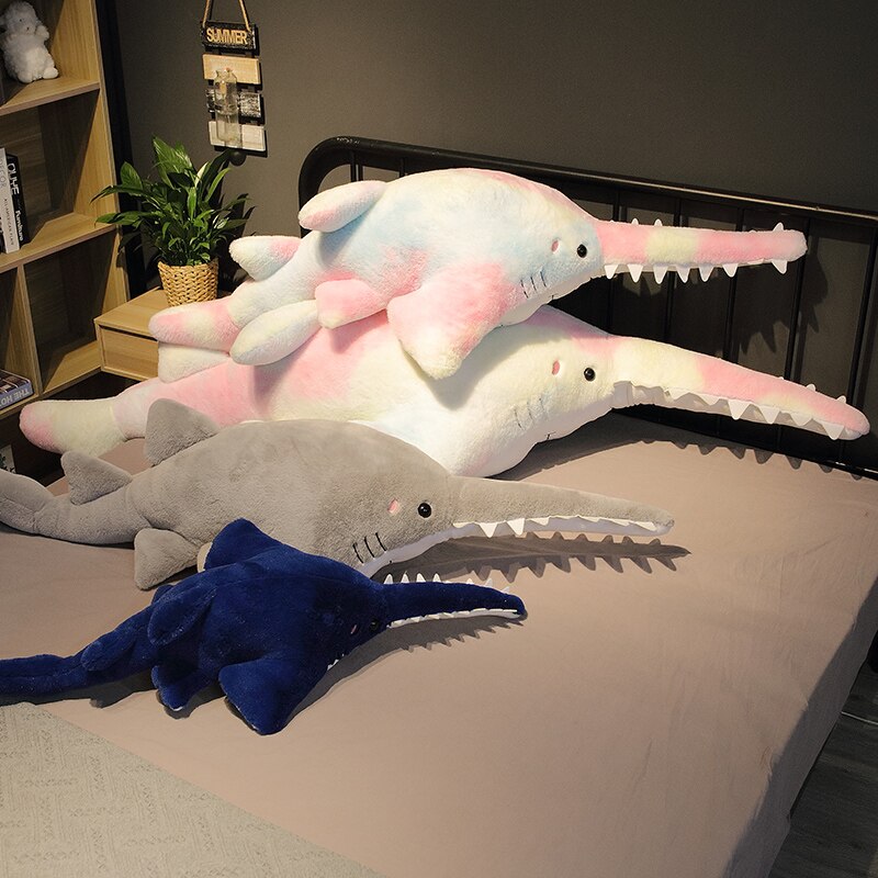 180cm Long Real Life Saw Sharks Plush Toy Extra Soft Lifelike Sea life Halberd Shark Stuffed Toys Gifts For Kids