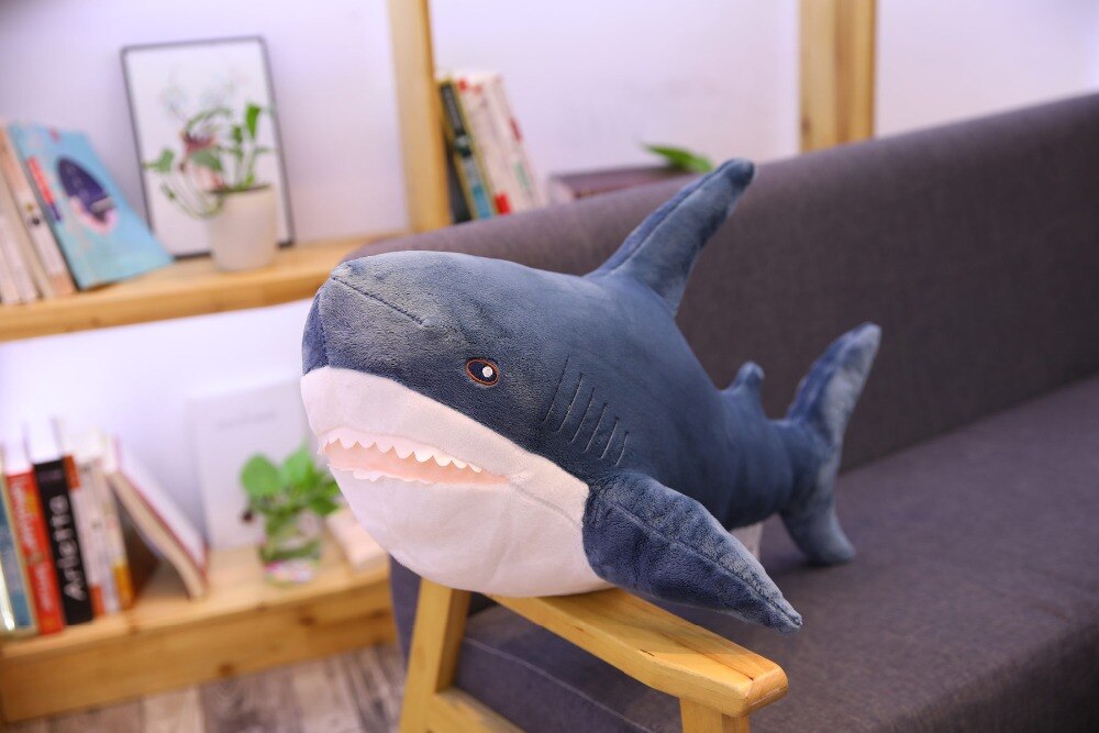 1pc 80/100cm Simulation Giant Size Bite Shark Plush Toys Real Like Creative Animal Shark Pillows Stuffed Soft Toys Children Gift