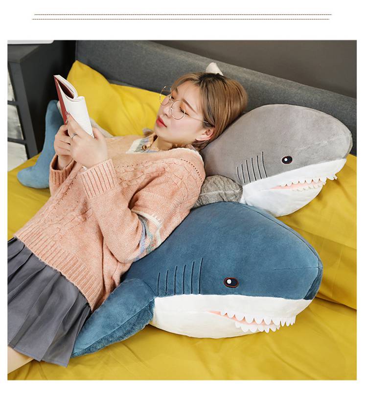 60-140cm 2 patterns Stuffed real life Great White Shark dolls Plush toys shark pillows soft cushions Distinctive funny furniture