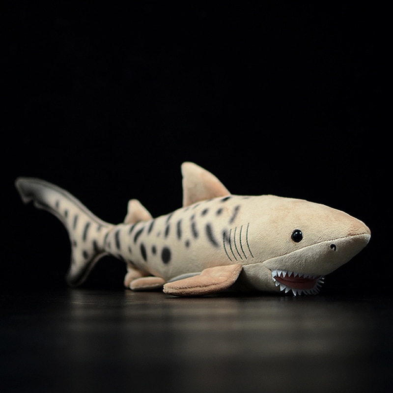 Real Life Shark Leopard Shark Stuffed Plush Toy Kids Christmas Gift Cute Simulation Galeocerdo cuvier Soft Doll Fish Sea Animals
