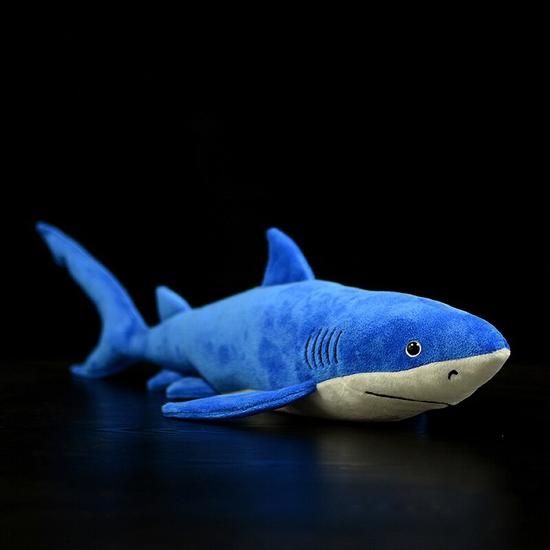 Super Soft Blue Shark Plush Toy Real Life Sea Animals Great Blue Whale Sharks Stuffed Toys Gifts For Children