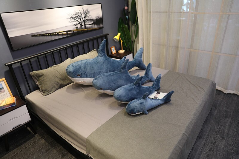 1pcs Shark Plush Toys Popular Sleeping Pillow Travel Companion Toy Gift Shark Cute Stuffed Animal Fish Pillow Toys for Children