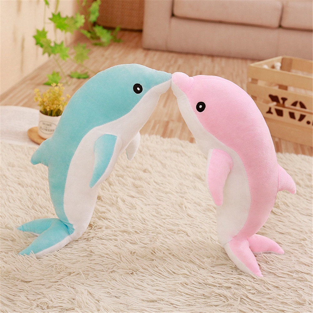 160-30cm Kawaii Soft Dolphin Plush Dolls Stuffed Down Cotton Animal Nap Pillow Creative Kids Toy Christmas Gift for Girls