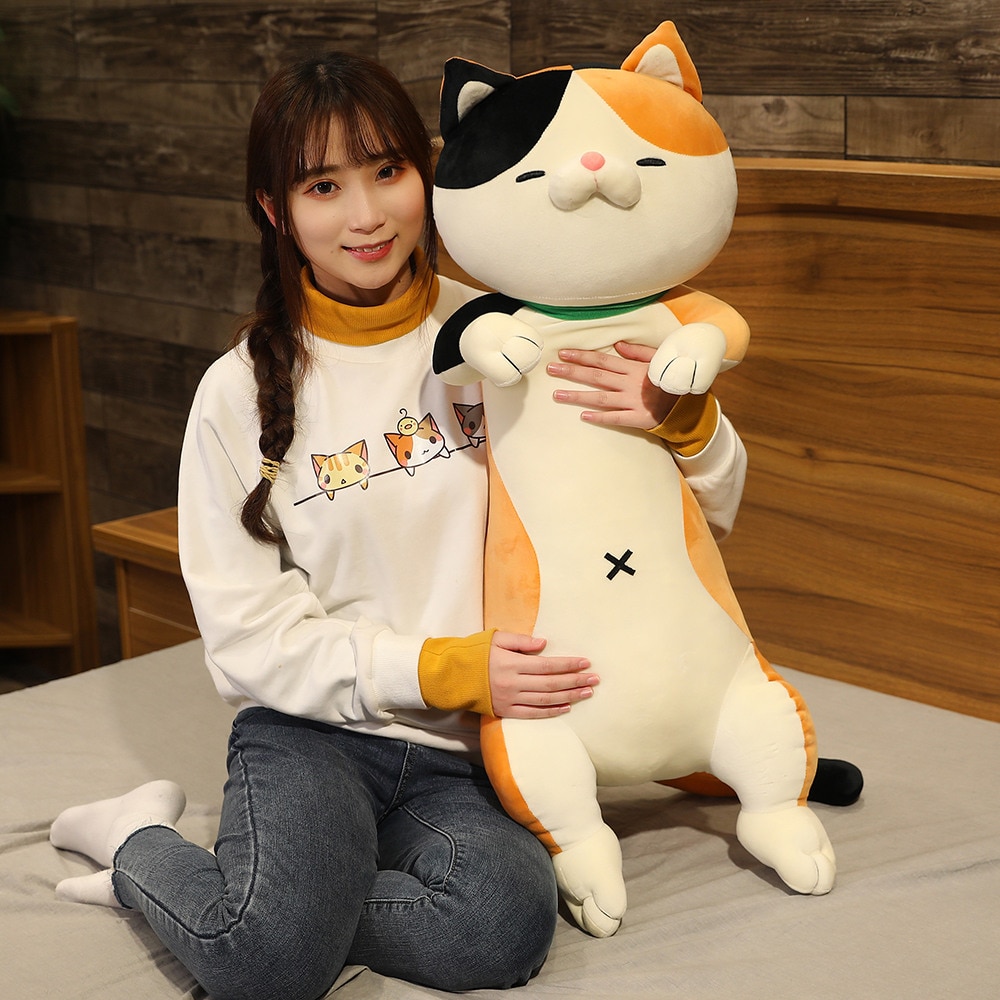 60-120cm Cute Shiba Inu Dog & Cat Plush Toys Stuffed Long Animals Sleep Boyfriend Pillow Doll Office Cushion Kids Girls Gift