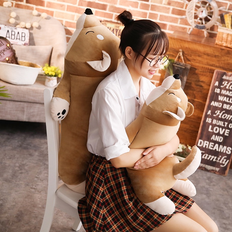 Cartoon Lying Plush Stuffed Dog Big Toys Shiba Inu Dog Doll Lovely Animal Children Birthday Gift Corgi Plush Pillow 40/60/80cm