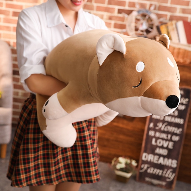 Cartoon Lying Plush Stuffed Dog Big Toys Shiba Inu Dog Doll Lovely Animal Children Birthday Gift Corgi Plush Pillow 40/60/80cm