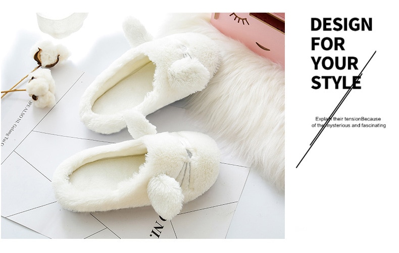 LCIZRONG Cute Cat Winter Women Home Slippers For Indoor Bedroom Soft Plush Bottom Slipper Cotton Warm Shoes House Christmas Gift