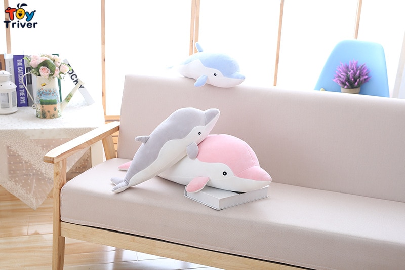 Kawaii Dolphin Delfin Plush Toys Triver Stuffed Ocean Animals Doll Pillow Cushion Baby Kids Girls Children Gifts Home Room Decor