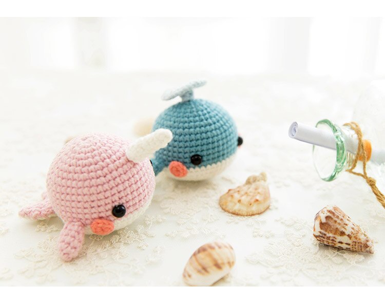 Baby Girls Boys Photography Prop Crochet Knit Toy Cute Whale crochet Stuffed animals Handmade Knitted Toy (finished product)