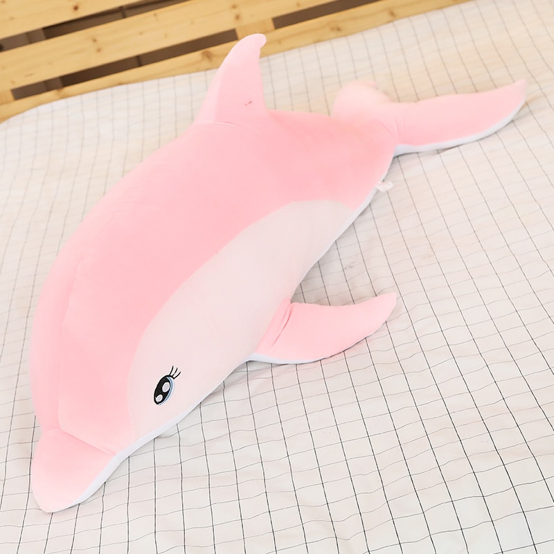 New Arrive 100-140CM Large Cute Soft Dolphin Plush Toys Stuffed Sea Animal Kids Gift