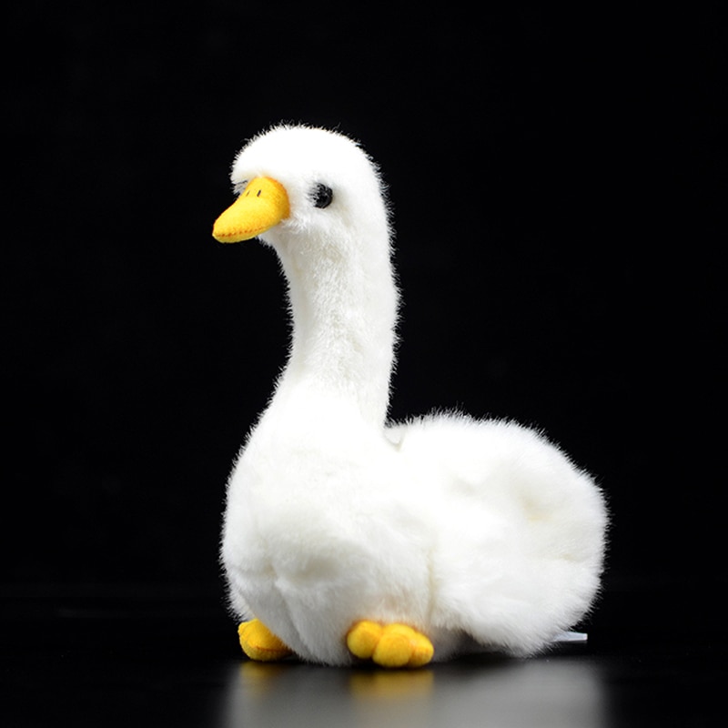 Goose Real Life Simulation White Black Swan Plush Toys Lifelike Cygnus Stuffed Animals Collection Kawaii Soft Whooper Swan Doll