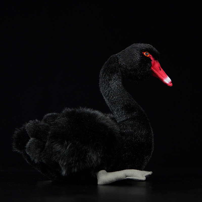 Goose Real Life Simulation White Black Swan Plush Toys Lifelike Cygnus Stuffed Animals Collection Kawaii Soft Whooper Swan Doll