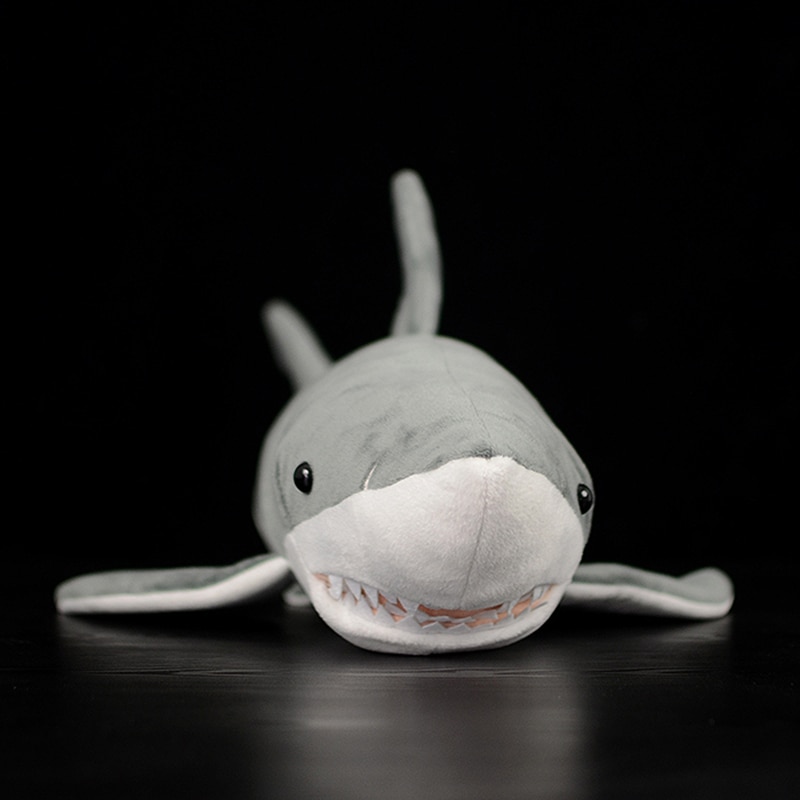 Lifelike Great White Shark Stuffed Toy Cute Soft Shark Model Real Life Plush Doll Simulation Ocean Animal Birthday Gift For Kids