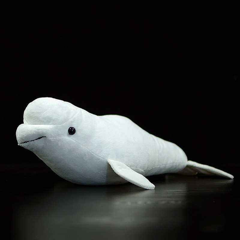 Beluga Whale Soft Stuffed Plush Toys Delphinapterus leucas Doll Simulation Cute White Whale Lifelike Sea Animals Model Kids Gift