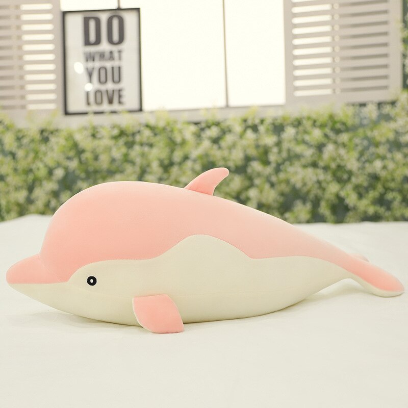 35 / 70cm Kawaii Dolphin Plush Sleep Pillow Cute Plush Pillow Doll Stuffed Doll Children's Birthday Gift Room Decorative Toy