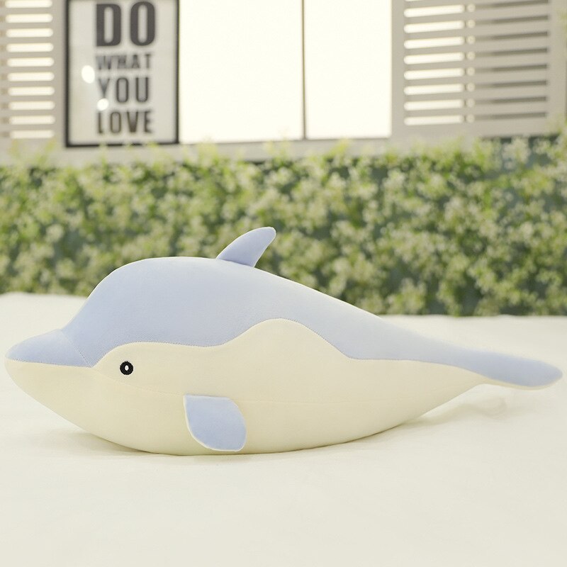 35 / 70cm Kawaii Dolphin Plush Sleep Pillow Cute Plush Pillow Doll Stuffed Doll Children's Birthday Gift Room Decorative Toy