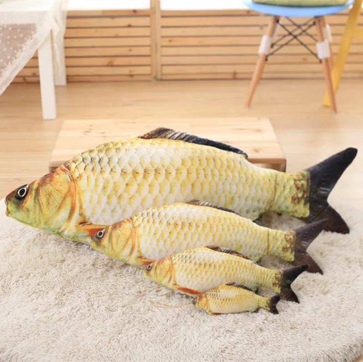 30/40/60cm Fish Plush Toys Simulation Fish Soft Crucian Carp Stuffed Animals Dolls Cartoon Golden Fish Pillow Gift for Kids Toy