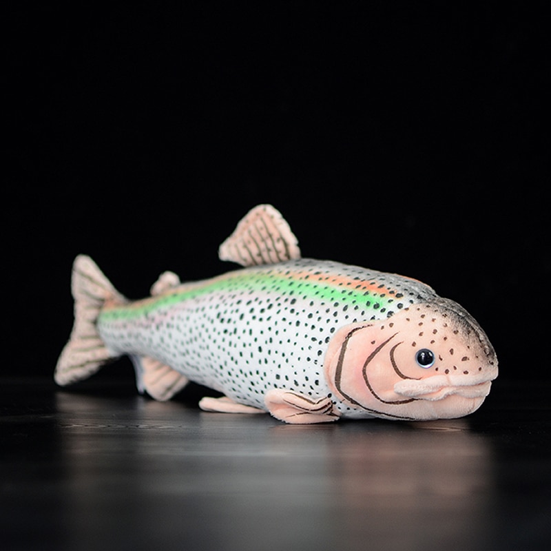 40cm Lifelike Great Rainbow Trout Stuffed Toy Soft Collection Plush Toys Simulation Ocean Animal Toy Christmas Gifts For Kids
