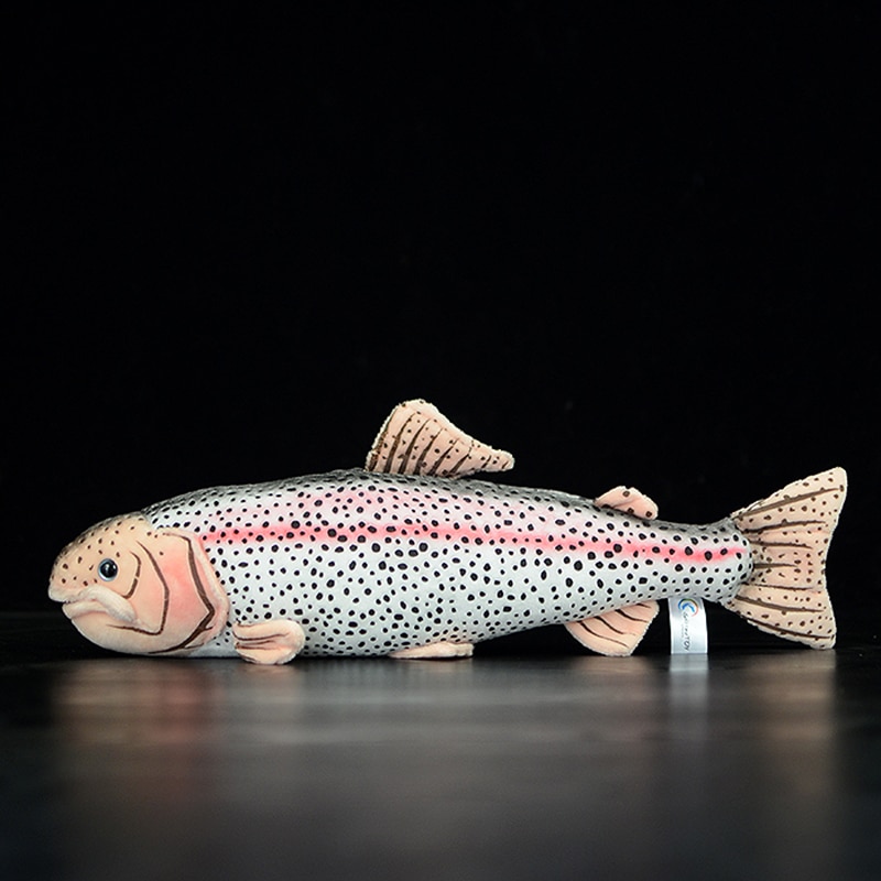 40cm Lifelike Great Rainbow Trout Stuffed Toy Soft Collection Plush Toys Simulation Ocean Animal Toy Christmas Gifts For Kids
