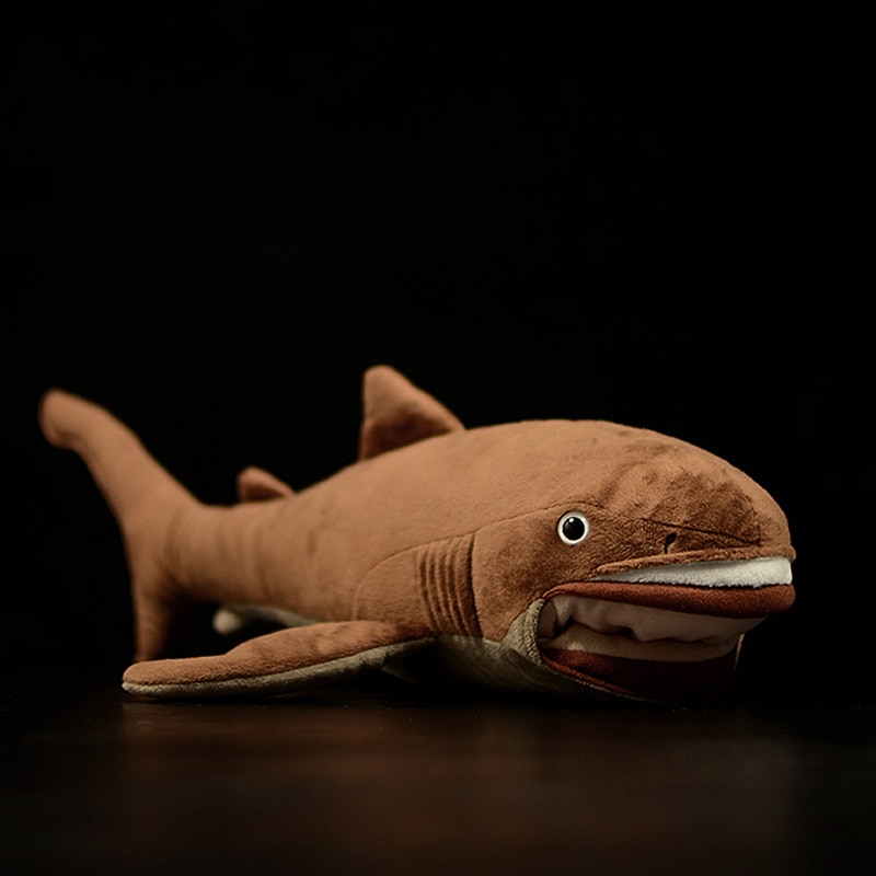 Megamouth Shark Megachasma 48cm Pelagios Cute Stuffed Plush Toy Kids Christmas Gift Simulation Fish Animal Soft Brown Soft Doll