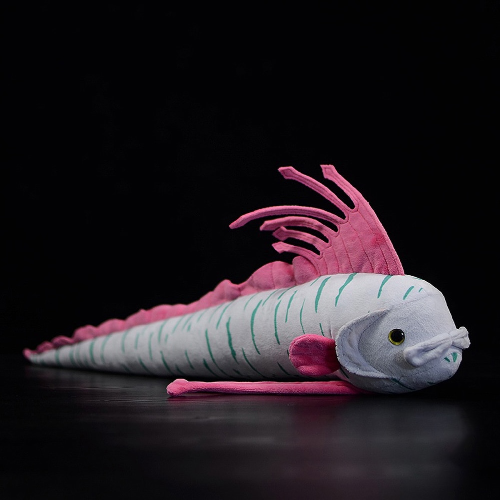 66cm Simulation Cute Real Life Oarfish Ribbon Fish Chimera Soft Plush Toy Regalecus Glesne King of the herring Model Kids Gift
