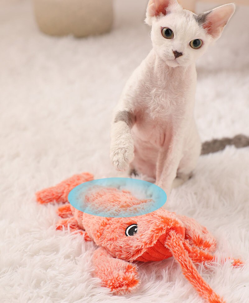 Moving Cat Toy Fish Stuff Electric For Cat Simulation Lobster Stuffed Plush Toys Automatic Interactive Cat Toys Catnip USB