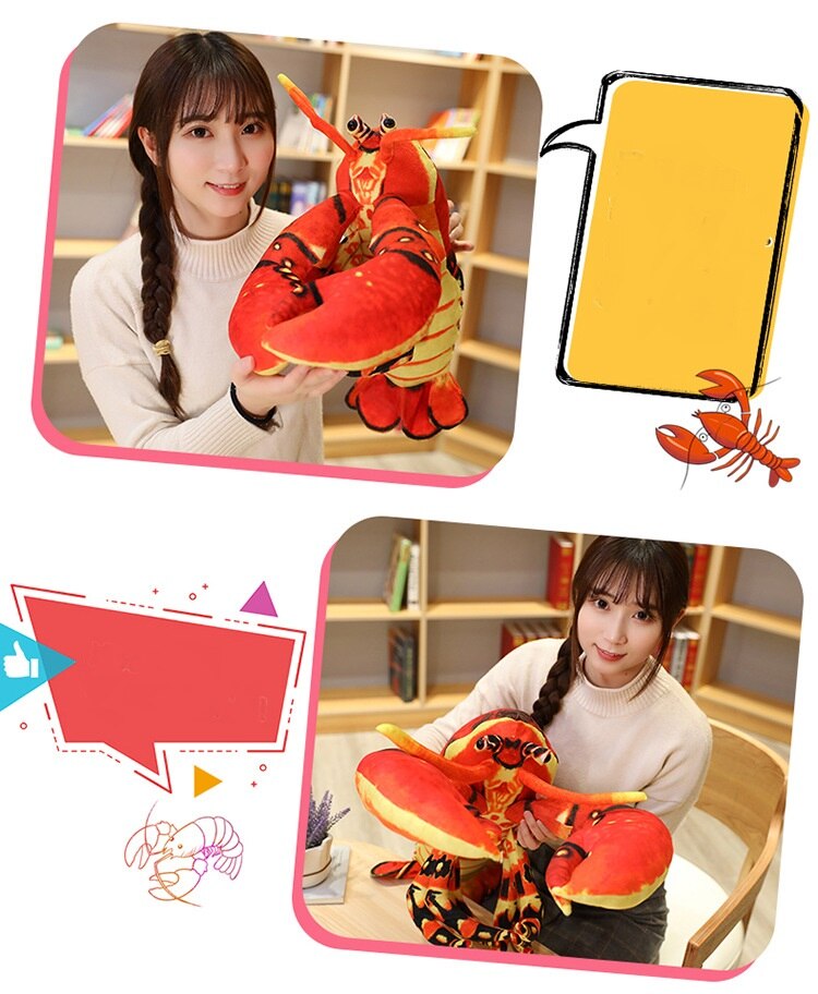 50cm plush cute 3d Simulation Lobsters stuffed soft Pillow good quality Early education christmas gift for kid
