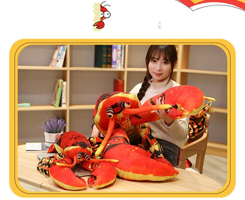 Simulation Animal Crayfish Plush Toy Giant Realistic Lobster Doll Pillow Photography Food Props Gift Decoration 47inch 120cm