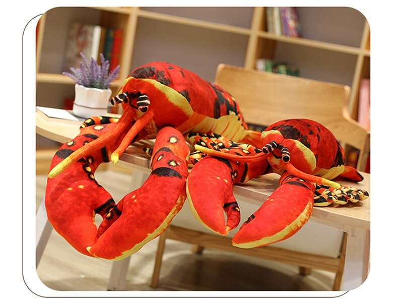 Simulation Animal Crayfish Plush Toy Giant Realistic Lobster Doll Pillow Photography Food Props Gift Decoration 47inch 120cm