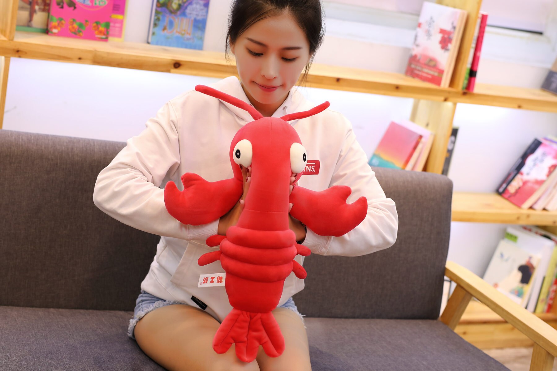 New Arrival Big Lobster Plush Toy for Baby Kids Playmate Soft Stuffed Animal Lobster Plush Toy Gifts for Kids Birthday