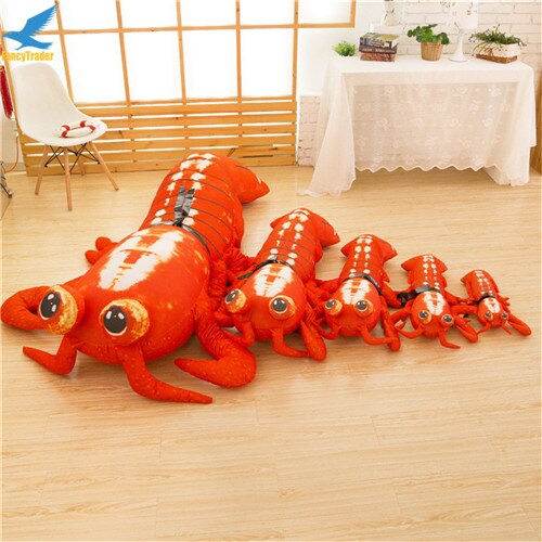 Fancytrader Jumbo Pop Anime Mantis Shrimp Plush Toy Giant Stuffed Soft Simulated Sea Animals Lobster Doll for Adult and Children