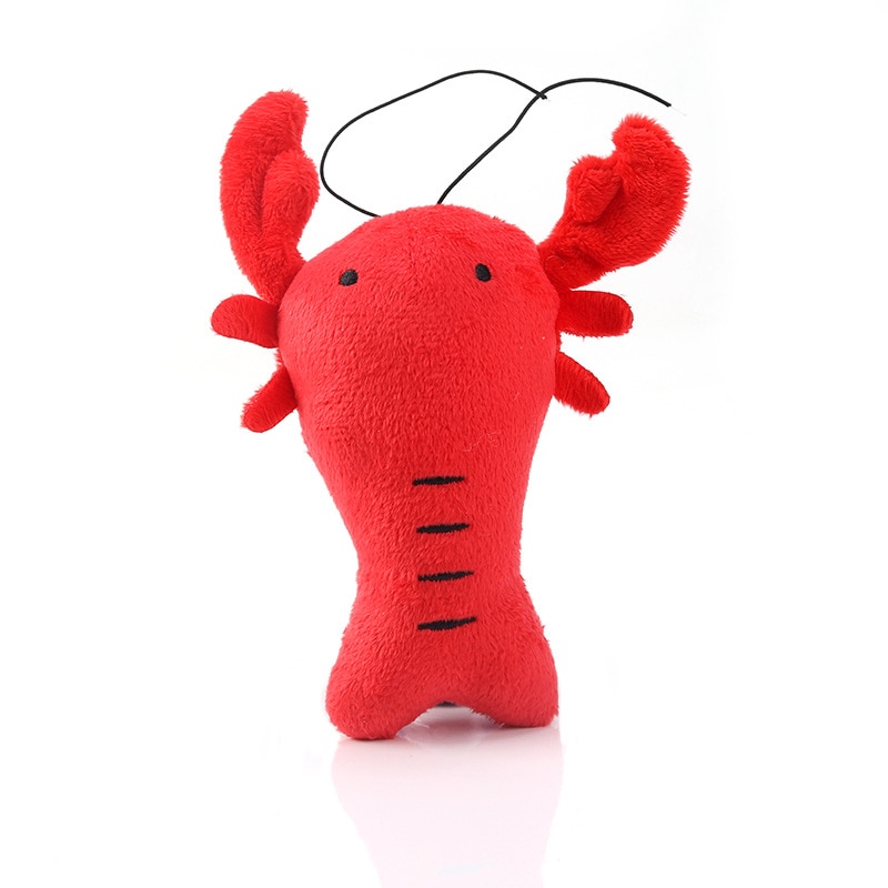 Dog Puppy Toys Pet Supplies Pets Chew Toy Animal Shape Lobster Squeak Cleaning for Small Medium Dog Accessories Plush Sound