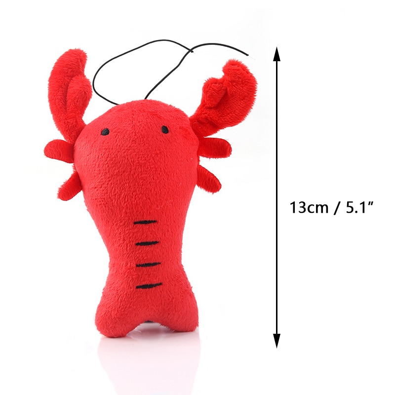 Dog Puppy Toys Pet Supplies Pets Chew Toy Animal Shape Lobster Squeak Cleaning for Small Medium Dog Accessories Plush Sound