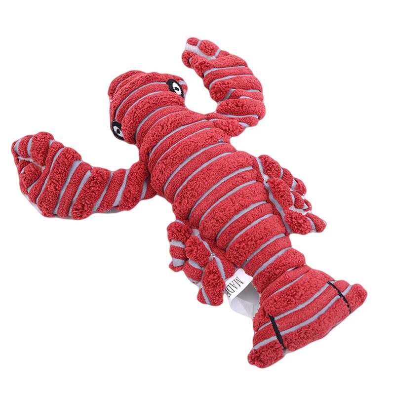 1pc Soft Plush Dog Toys Cartoon Lobster Crab Dog Squeaky Toys Interactive Pet Puppy Toys For Small Dogs