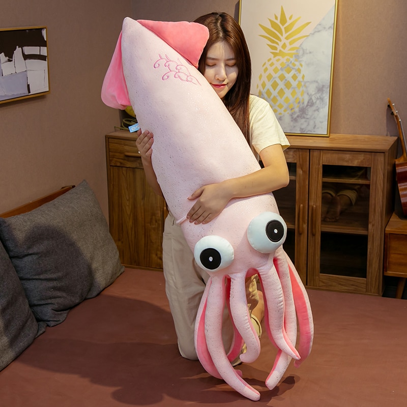 70-130CM New Spoof Octopus Plush Toy Stuffed Animal Blue/Pink Squid Pillow Creative Bed Sleeping Cushion For Boys Girl Kids Gift