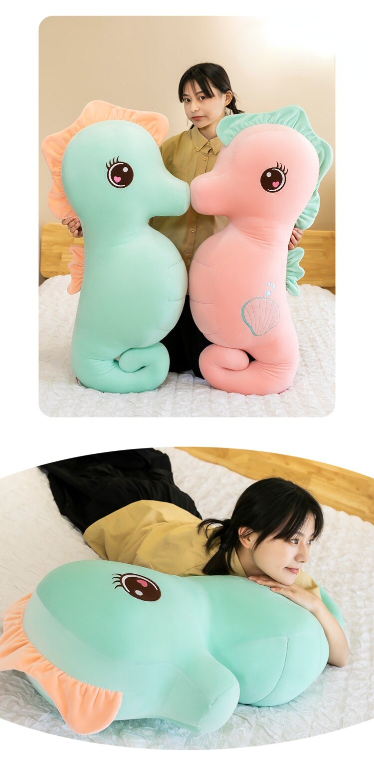 Creative Seahorse Plush Toy Pillows Decoration Stuffed Toys Doll Girl Soft Cute Long Leg Clamp Pillow Cute Child Birthday Gift
