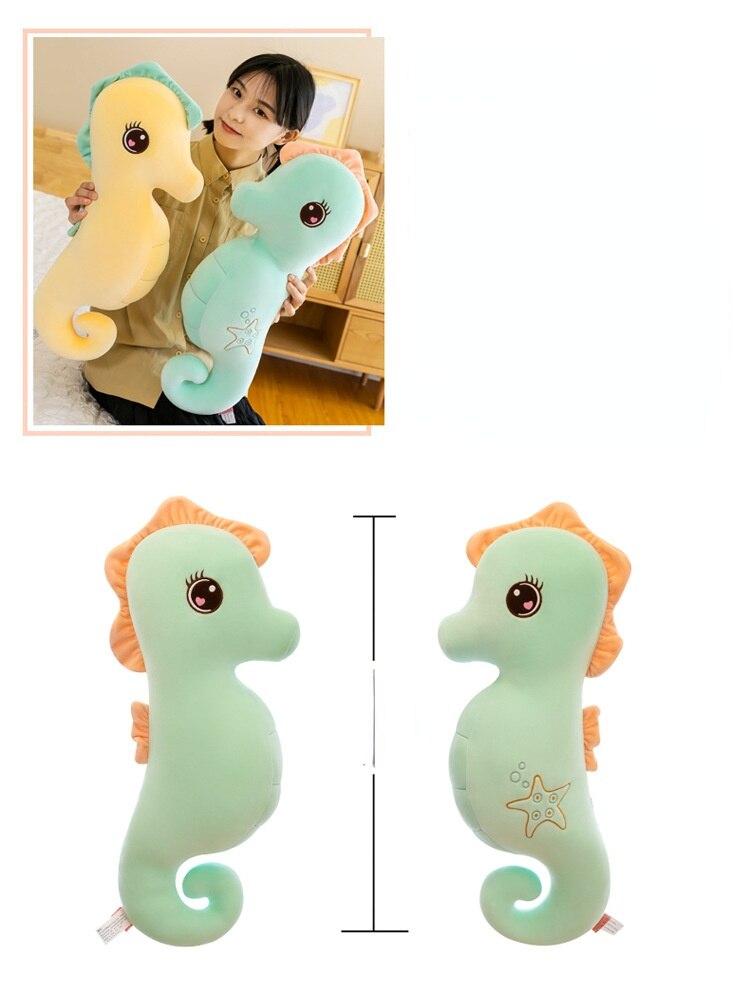 Creative Seahorse Plush Toy Pillows Decoration Stuffed Toys Doll Girl Soft Cute Long Leg Clamp Pillow Cute Child Birthday Gift