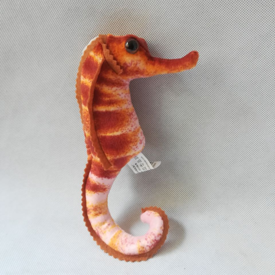 orange sea horse plush toy about 23cm lovely cartoon seahorse toy ,soft doll baby toy birthday gift h0489