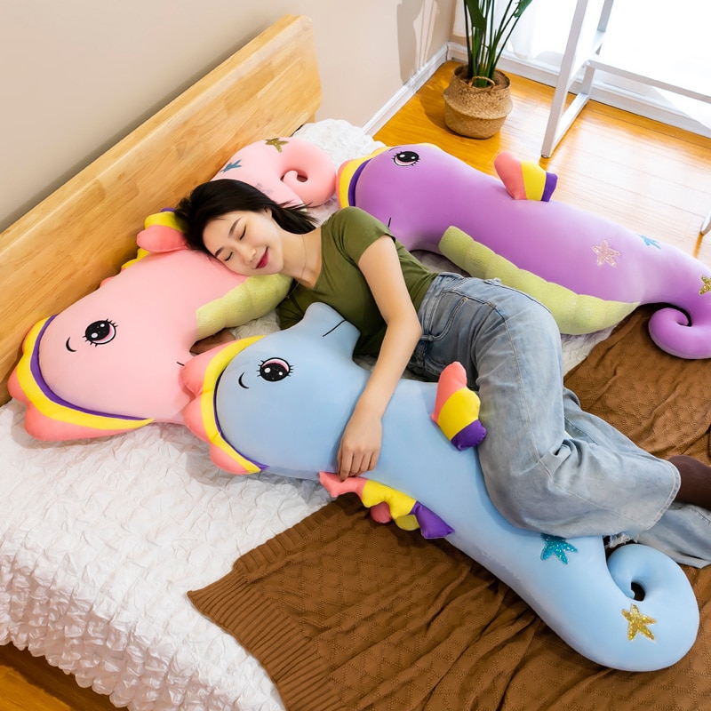 Nice 1pc 70cm-110cm Cute Soft Colorful Seahorse Doll Kids Sleep Pillow Stuffed Plush Toys Baby Birthday Gift Christmas Gifts