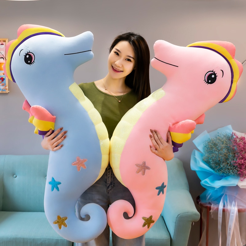 Nice 1pc 70cm-110cm Cute Soft Colorful Seahorse Doll Kids Sleep Pillow Stuffed Plush Toys Baby Birthday Gift Christmas Gifts