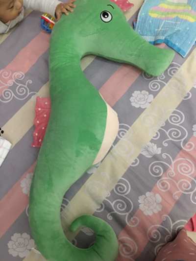 Cute Cartoon Seahorse Plush Toy Giant Soft Sleeping Pillow Colorful Sofa Bed Cushion Big Doll for Children Girl Gift