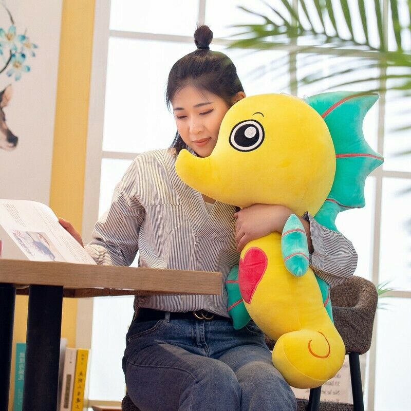 Yellow Seahorse Plush Toy Hippocampus Kids Soft Stuffed Bed Pillow Gift Cushions Cute Plush Stuffed Animals Toys For Children